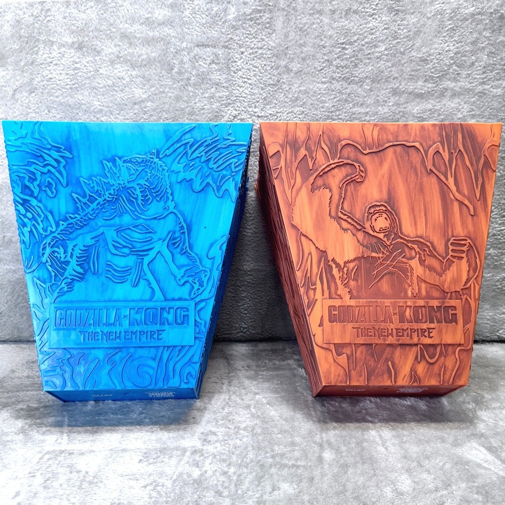 Godzilla x Kong AMC The New Empire Popcorn Bucket Set Blue Orange Movie Promo